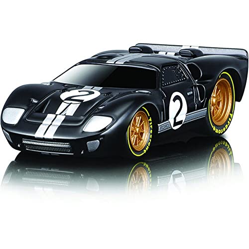 1966 GT40 MKII #2 Negro con Líneas Plata y Ruedas Doradas 1/64