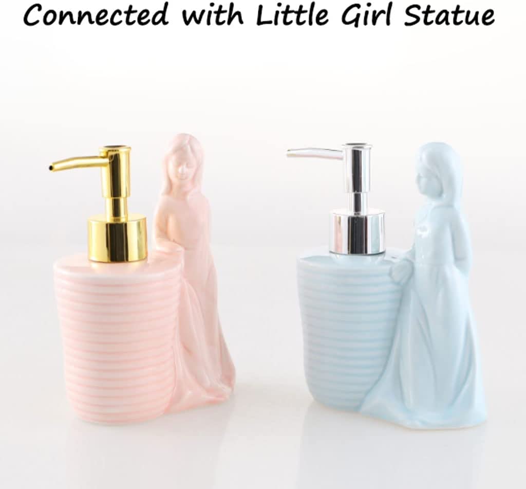 dozownik mydła Keramische Zeepdispenser Vintage Zeeppomp Geperst Metalen Pomp Hoofd Lotion Dispenser Voor Familie Kinderkamer, 8.5 Oz/250 Ml Prosty