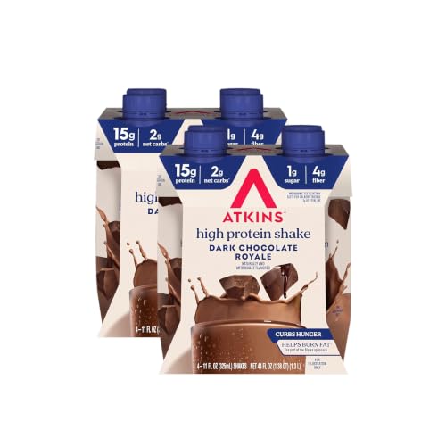Atkins Dark Chocolate Royale Protein Shake,High Protein Shakes,Low Glycemic,Low Carb and-Low Sugar Chocolate Flavored-Protein Shakes,Keto Friendly,(Pack of 24) - image 1