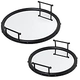 SET 2 BANDEJAS METAL NEGRO ESPEJO °47X9CM+°40X9CM,INT:°41/°33