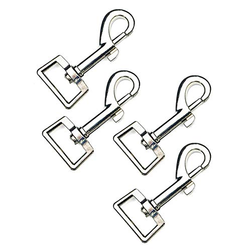 10Pcs Metal Heavy Duty Lobster Claw Clasp Square Eye Nickel Plated 360° Rotatable Snap Hooks Multipurpose Pet Buckle Trigger Clip Dog Horse Lead Keychain Linking Collar 2.95\"x0.98\" (Silver) - Thumbnail 2