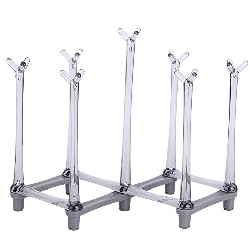 Retractable Cup Drying Rack, Drinking Glass and Sports Bottle Drainer Stand Cup Rack Cup Holder for Kitchen (Light