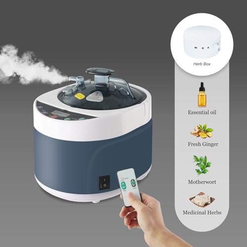 Image of Sauna Steamer, Portable Steam Generator with Remote Control, 4 Liters Stainless Steel Sauna Steamer Pot, Sauna Steam Machine with Timer Display, 1500W Home SPA Fumigation Sauna Steam Machine