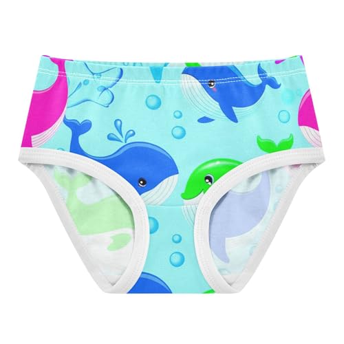 Playful Cute Cartoon Whales Girls Underwear Toddler 2t Cotton Panties for Girl Durable Kids Undies Briefs