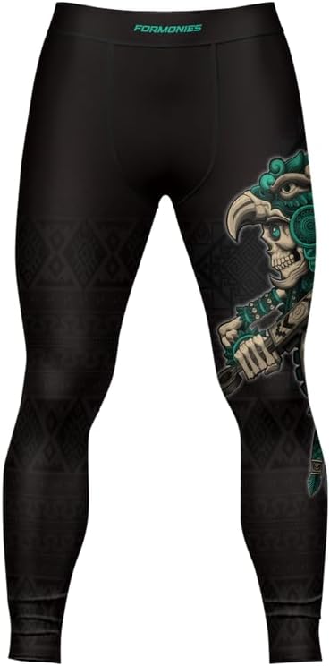 Aztec Men Jiu Jitsu Spats Grappling Tight-fit Compression Leggings for Men MMA BJJ Workout