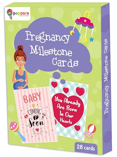 Image of Popcorn Games & Puzzles 28 Pregnancy Milestone Cards for Moms & Babies|Shower The Happiness and Celebrate Every Moment