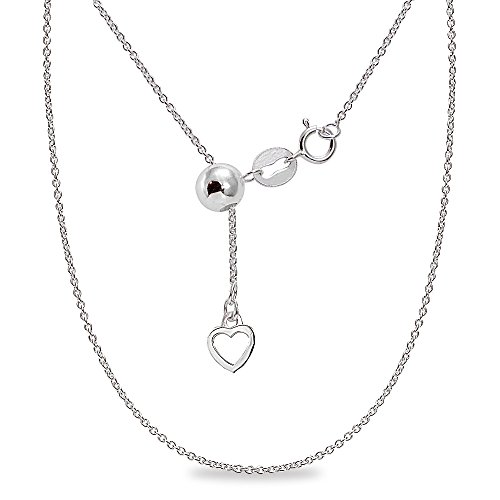 B. Brilliant Sterling Silver Rolo Bolo Adjustable Chain Necklace For Women Girls Men, Adjusts From 14-20" Inches #TOP30