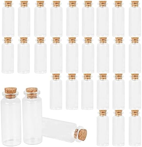 30 Pack 20ml Clear Glass Jars with Cork Stopper,Yishik Mini Wish Bottles Storage Preserving Jars for Beads,Candy,Spice,Home Decorations and Party Favors(0.95 x 2.53)