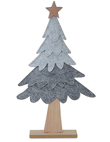 Riffelmacher&Weinberger Advent 12168 - Abeto decorativo de madera (40 x 22 cm), color gris