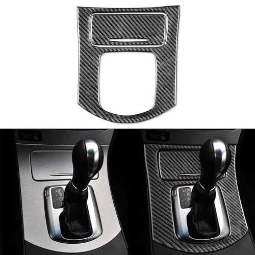 NVCNX Real Carbon Fiber Compatible with Infiniti G35 G37 X 2007 2008 2009 2010 Sedan Coupe Convertible Car Accessories Interior Trim Center Console Gear Shift Panel Cover Sticker Black