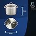 KHG Topf XXL Kochtopf 26 cm, 10 Liter Induktion, Edelstahl unbeschichtet inkl. Glasdeckel | hoher Suppentopf, Großraumtopf, Gemüsetopf | spülmaschinengeeignet, für alle Herdarten geeignet