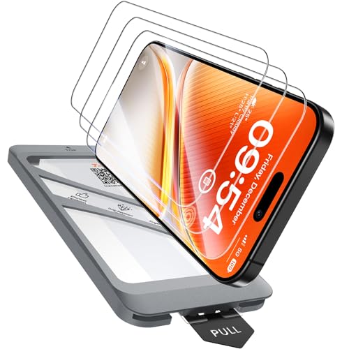 Image of TAURI 3 Pack for iPhone 17 Pro Screen Protector 6.3 inch with Auto-Installation Tool, Tempered Glass, Scratch-Resistant, [Military Grade Protection] Film