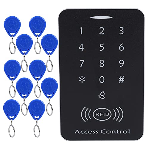sistemas de Control de Acceso RFID con teclado: Controlador de Entrada de Puerta para Oficinas, Fábricas, Comunidades, 1000 Capacidad de Usuario, Tarjeta de Identificación y