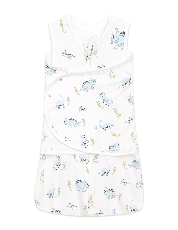 Image of Baby Wearable Blanket Sleeveless Unisex Sleeping Bag Swaddle Boy Girl Sleep Sack Viscose from Bamboo, Little Dinosaur, 0-3Months
