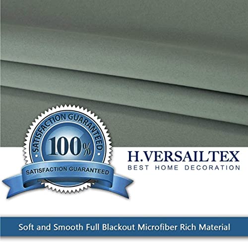 Image of H.VERSAILTEX Blackout Patio Curtains 100 x 96 Inches for Sliding Door Extral Wide Blackout Curtain Panels Thermal Insulated Room Divider - Grommet Top, 8' Tall by 8.5' Wide - Light Sage