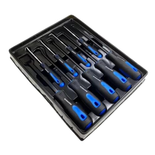 Image of Dunnet Tools 9-Piece Professional Pick & Hook Set with Gasket Scraper & Hose Removal Pry Pullers | Essential Automotive, Mechanic & DIY Garage Tool Kit for Precision Work | Durable Steel Construction