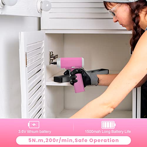 Mini Akkuschrauber Set 36pcs 3,6V 1500mAh 5Nm - Elektronischer Schraubenzieher Lithium Akku USB Ladekabel LED Licht… – Bild 4