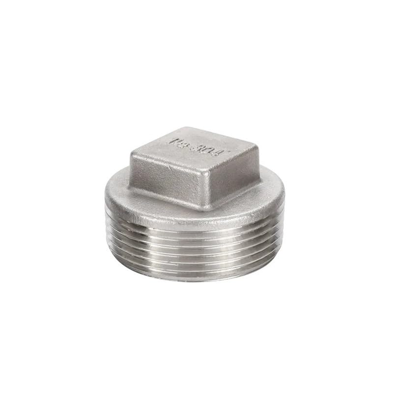 Stal nierdzewna 304BSPMęska zaślepka 1/4 "1 cm 1/2 3/4 "2.5 cm 3.17 cm 3.8 cm Wtyczka z łbem kwadratowym BSP Gwint Zaślepki do rur i akcesoria (5PCS_DN32)