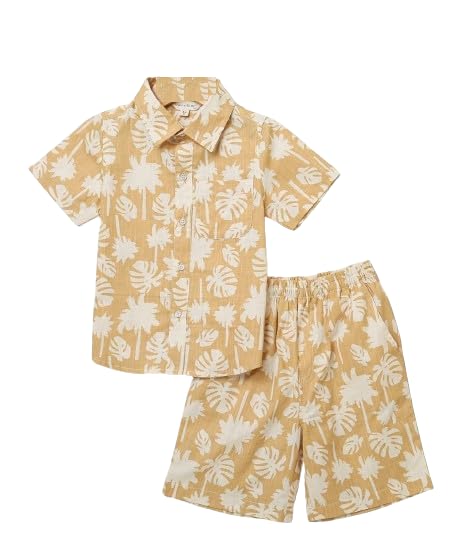 Sweetlime By AS Beige Leaf Printed Co-ord Set.