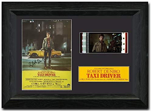 reelfilmcells Taxi Driver 35 mm Film Cell Display Framed Taxi Driver Signed Robert De Niro