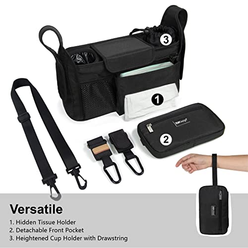 image for TOPDesign Universal Baby Stroller Organizer, Stroller Caddy with Heigh