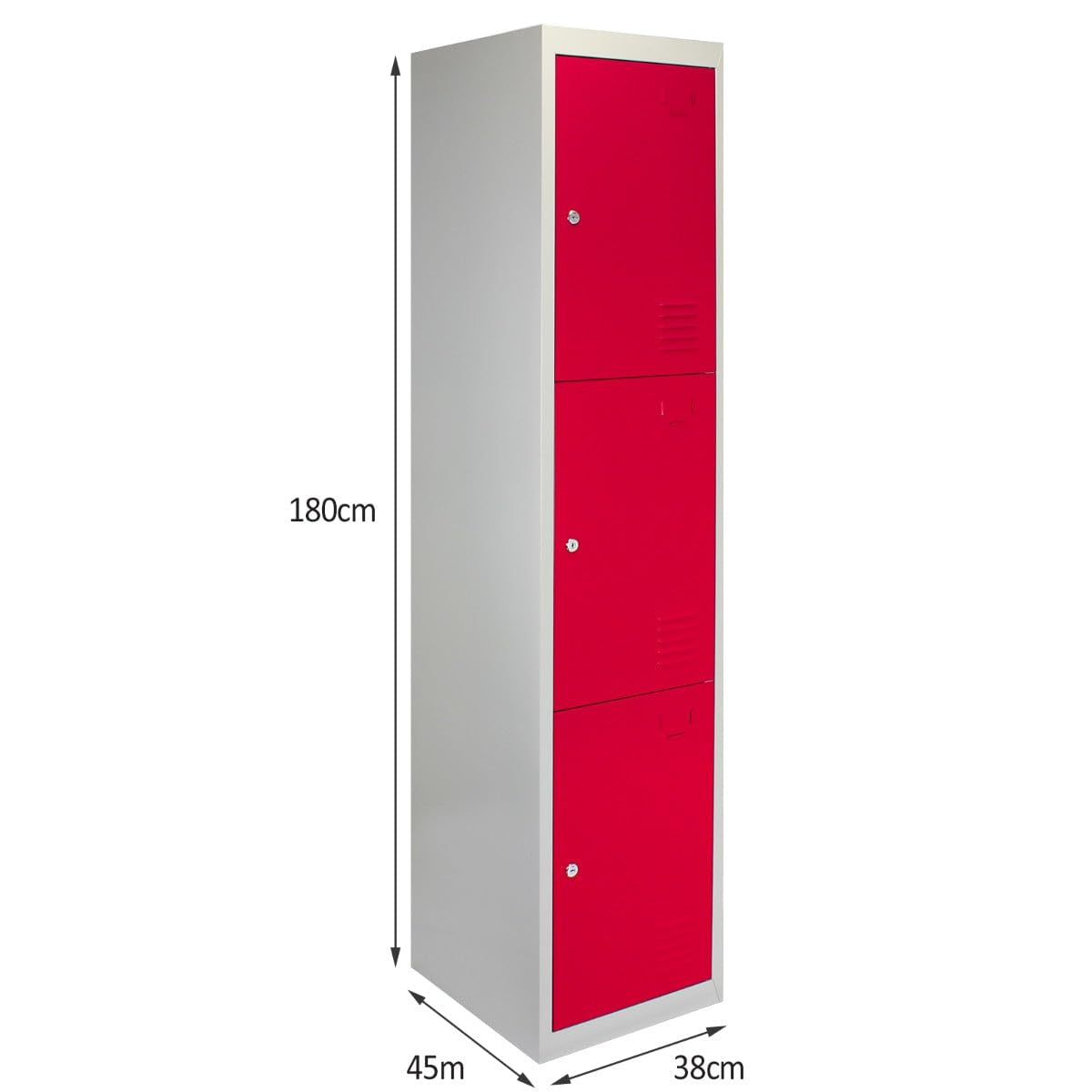 Monster Shop Casiers de Rangement en Acier 3 Portes Verrouillables pour École Vestiaire Salle de Sport