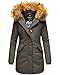 Produktbild Marikoo Damen Winter Jacke Stepp Parka Mantel Winterjacke warm gefüttert Kunstpelz KARMAA XS-XXL (L, Anthracite-2)