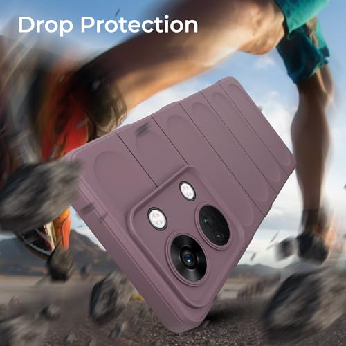 Image of A rtistque Liquid Silicone Stripes Back Cover Case for Oneplus Nord 3 5G | with Camera Protection | with Inner Fabric | Anti Slip Grip | AirBag Case - Purple