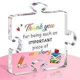 Teacher Valentine Gifts: Teacher Appreciation Gifts for Women Men Friends Classmates, Graduation End of The Year Present for Study Partner Roommate, Thank You Acrylic Plaque 3.9x3.3' Decorative Sign