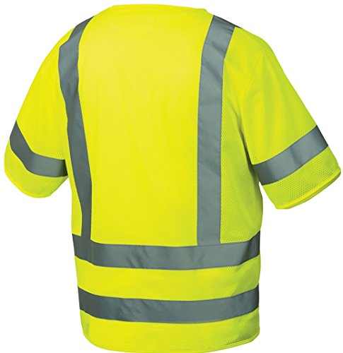 Pyramex Safety Rvz3110X4 Class 3 Safety Vest, 4X-Large, Hi-Vis Lime #TOP1