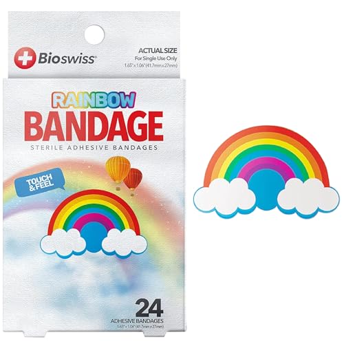 BioSwiss Bandages, Rainbow Shaped Self Adhesive Bandage,
