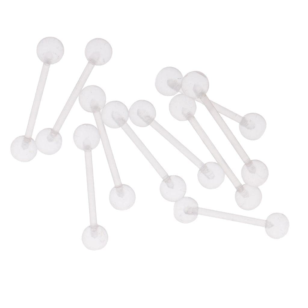 styleheaven 10Pieces Clear Acrylic Body Piercing Jewelry Tongue Lip Retainer Bar Barbell |Jewelry & Watches | Fashion Jewelry | Body Jewelry | Body Piercing Jewelry-picture-53