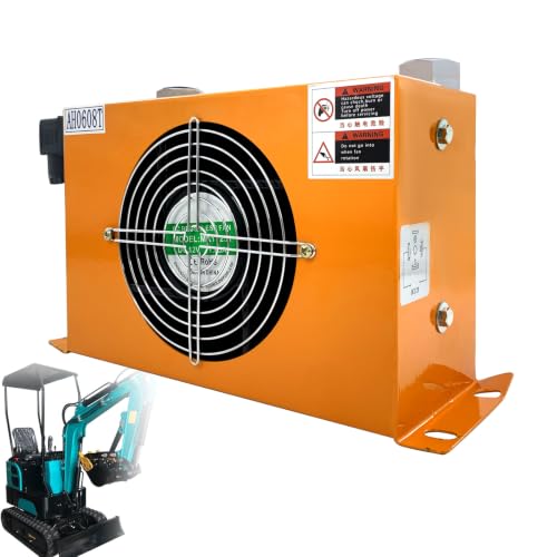 Hydraulic Air Cooler AH0608T-CA Air-Cooled Oil Radiator DC 12V 48W 60L/min Compatible with Most 1-2 Ton Excavator Makes and Models
