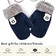iNszkoos 1-3J Kinder Handschuhe Strick Fausthandschuh Winter Fäustlinge Kinderhandsche Warm Verdickte Handschuhe mit Schnur Outdoor Weich Winterhandschuhe Skihandschuhe Handwärmer für Jungen Mädchen
