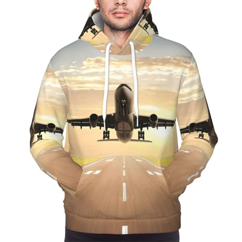 Sweat à capuche avion pour homme EdWal en polyester avec poche pull décontracté