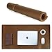 Polare 2mm Thick Full Grain Leather Desk Pad Protector 31.5 x 15.7 inch Desktop Blotter Mats for Keyboard and Mouse Non-Slip Desk Writing Pad for Office and Home (Brown)
