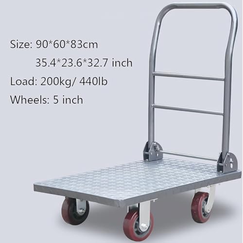 Carretilla de mano plegable con ruedas giratorias 360° 90x60cm miniatura 2