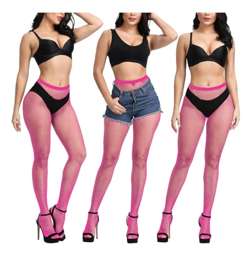 Image of Women Fishnet Stockings, High Waist Fishnet Tights Thigh Stockings Pantyhose