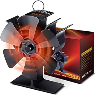 YUICHH Wood Stove Fan, 6-Blade Wood Stove Fan Heat Powered Fireplace Fan, Upgrade Kernel Fireplace Fan Non Electric Heat Powered Stove Fan for Wood/Log Burner/Fireplace Quiet Circulating Warm Air