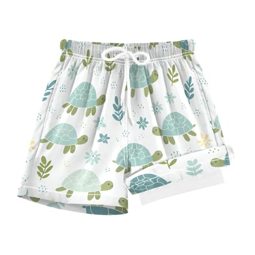 YANENDIE Boy Swim Trunks with Compression Liner Little Turtles Boys Swim Shorts Quick Dry Beach Shorts