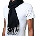 Alpine Swiss Mens Plaid Scarf Soft Winter Scarves Unisex,Solid Black,One Size