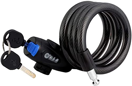 Candado de bicicleta con candado de cable de acero tipo anillo, candado de aleación de acero, con soporte de montaje, negro