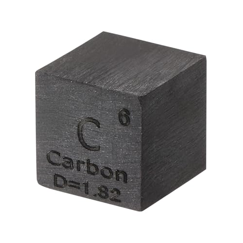 PATIKIL Carbon Cube, 10mm C Density Cube High Density Element Cube Unique Metal Cube Periodic Table of Elements Collections Lab Experiment Teacher Scientific Classes
