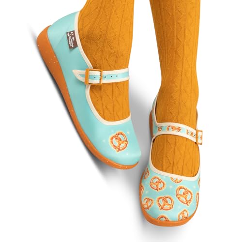 Image of Hot Chocolate Design Women's Mary Jane Flat Shoes - Mary Jane Flat Dress Shoes with Non-Marking Rubber Sole Adjustable Buckle-Strap, Adjustable Buckle-Strap and Cushioned Inner Sole with Arch Support