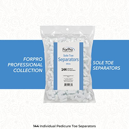 Image of ForPro Sole Toe Separators, White, Individual Toe Separators for Pedicures, 144-Count (Pack of 2)