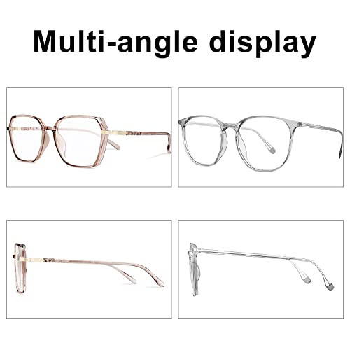 Image of ROCKNGITH Blue Light Blocking Glasses Anti Glare Eyestrain UV Fashion Glasses Grey+Tea