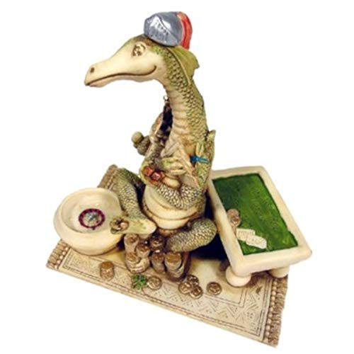 Merz67 LLC Dragon Figurine with Slot Machine, Poker Chips, Roulette Wheel, Black Jack Table