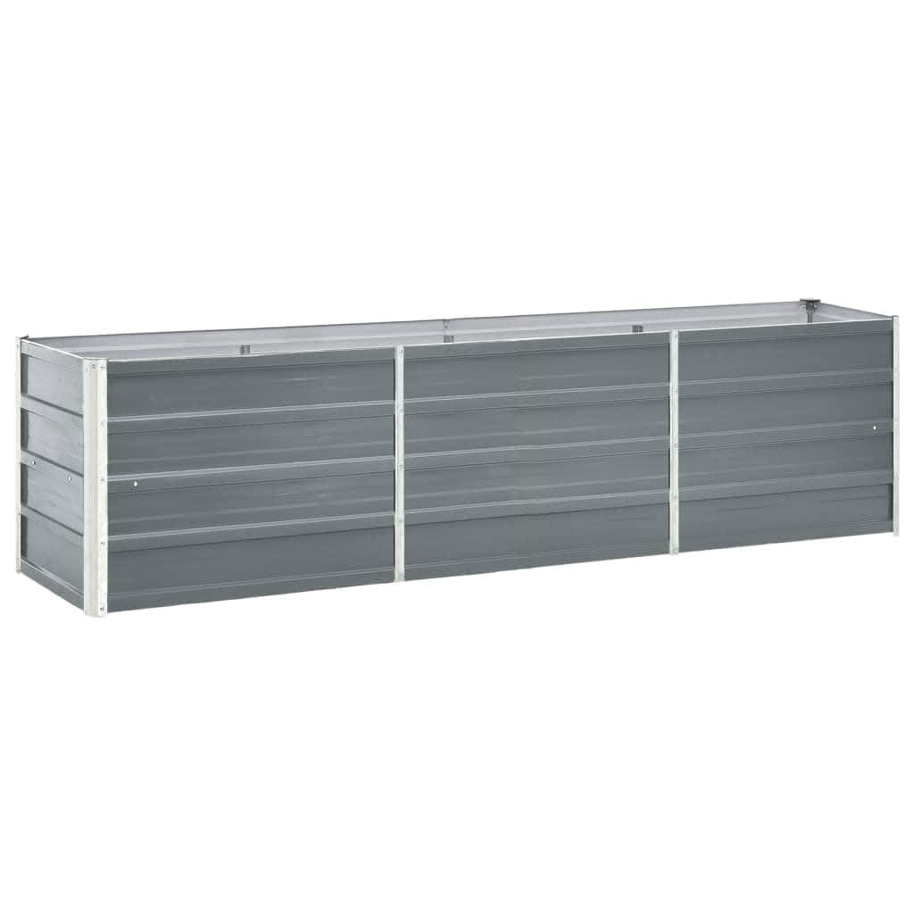 Vidaxl Grey Garden Raised Bed Galvanised Steel 240X40x45 Cm