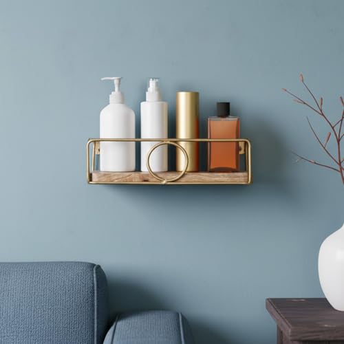 Image of PrettyKrafts Wall Ledge Shelf Organiser | Decorative Wall Mounted Storage Basket for Home Decor, Living Room, Bedroom, Office | Multipurpose Display Rack for Frames & Showpieces (25x13x8 cm)