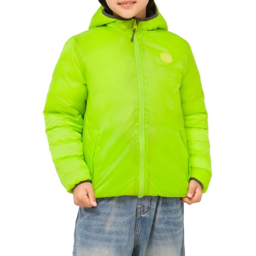 Image of Rokka&Rolla Boys' Reversible Lightweight Water-Resistant Puffer Jacket | Lightweight Breathable Reversible Puffer Makes A Hooded Winter Coat For Boys To Wear During Cold Weather Activity